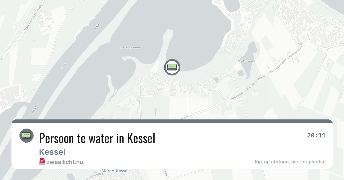 Persoon te water in Kessel — 6 jul 2026