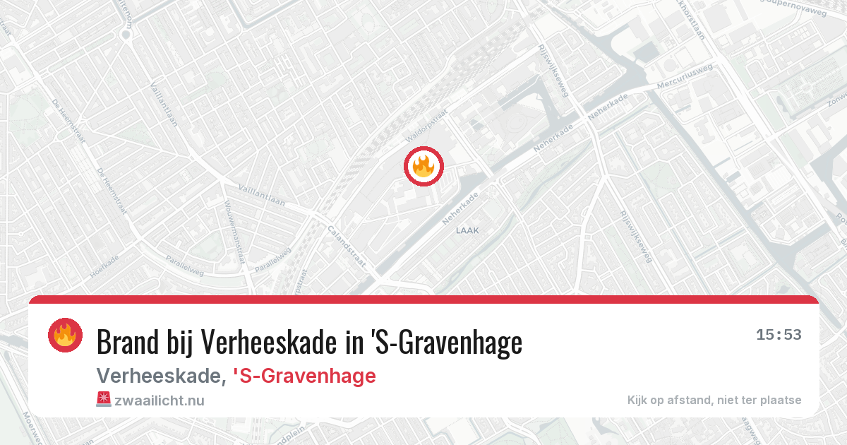 Brand bij Verheeskade in 'S-Gravenhage — 11 jul 2026
