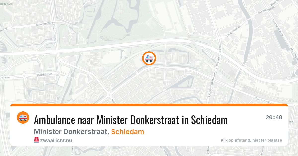 Ambulance naar Minister Donkerstraat in Schiedam — 20 mrt 2026