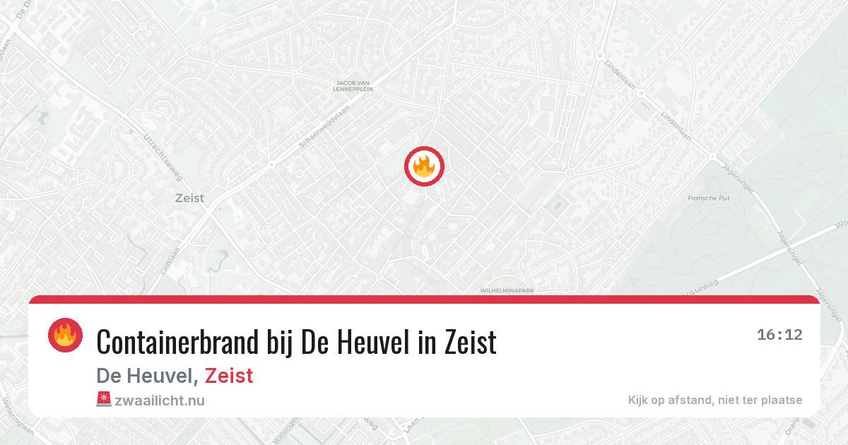 Containerbrand bij De Heuvel in Zeist — 21 mrt 2026