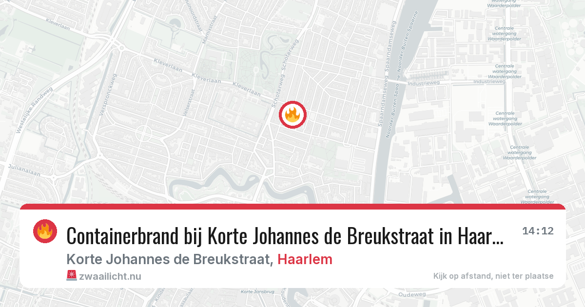 Containerbrand bij Korte Johannes de Breukstraat in Haarlem — 23 jul 2026