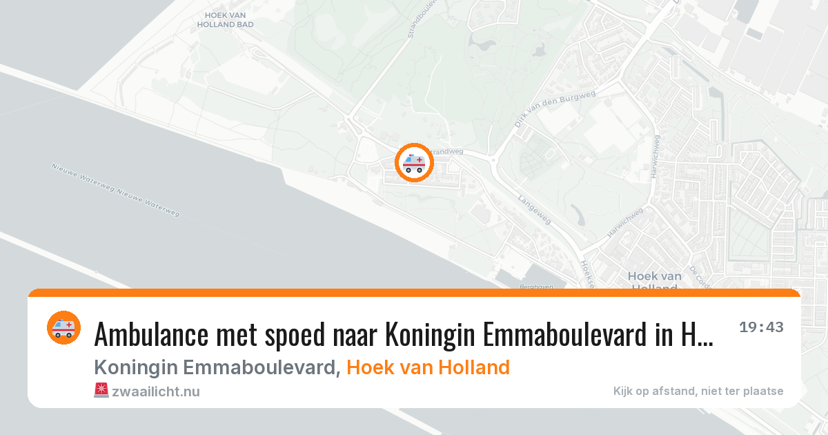 Ambulance met spoed naar Koningin Emmaboulevard in Hoek van Holland — 1 mei 2026
