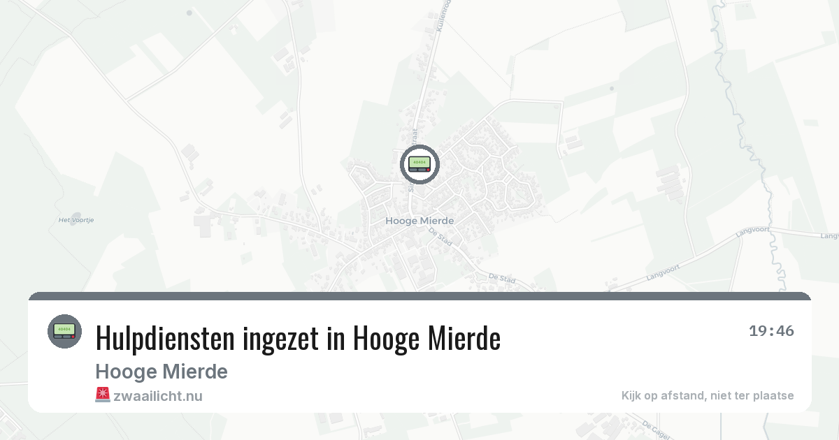 Hulpdiensten ingezet in Hooge Mierde — 31 jan 2026 | 🚨 Zwaailicht.nu