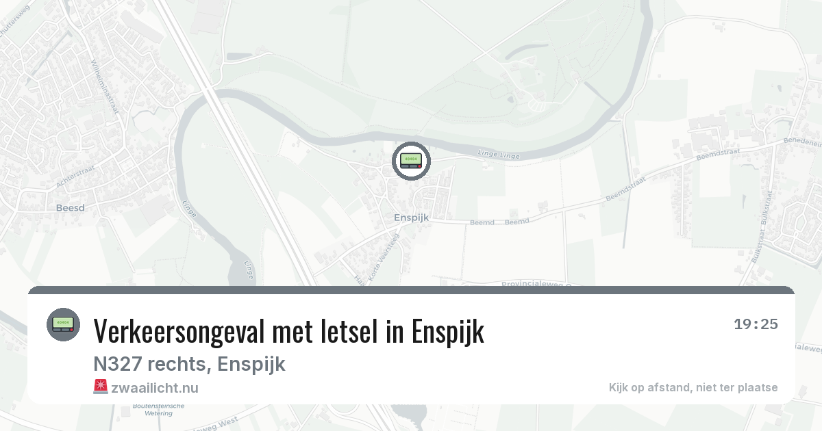 Verkeersongeval met letsel in Enspijk — 20 jul 2026