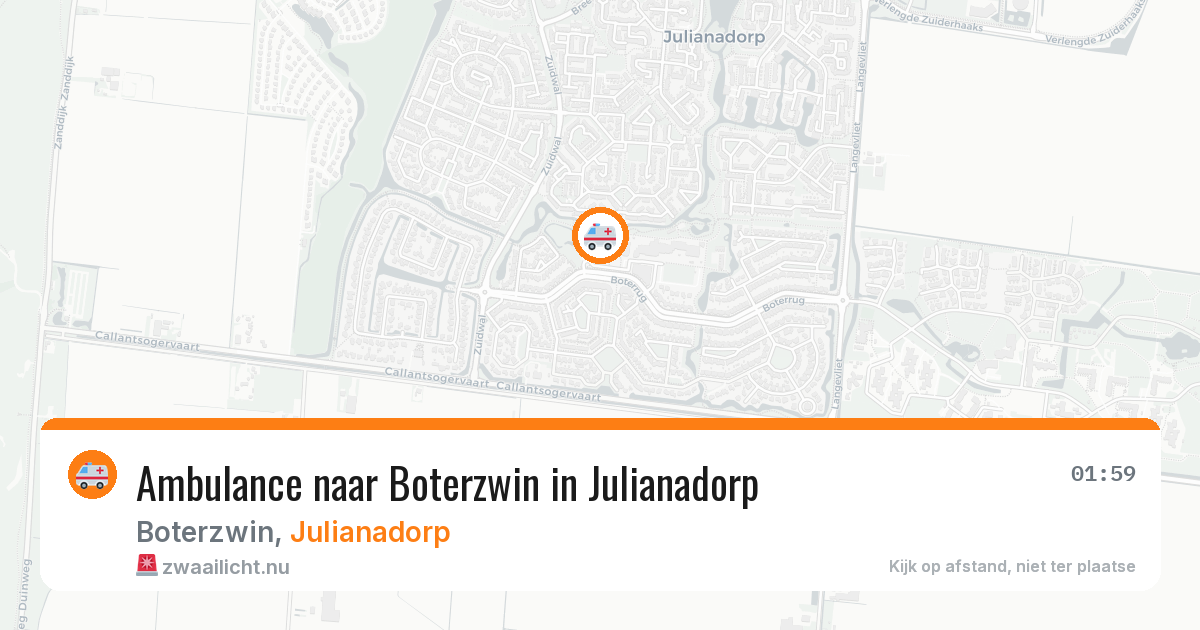 Ambulance naar Boterzwin in Julianadorp — 22 jul 2026