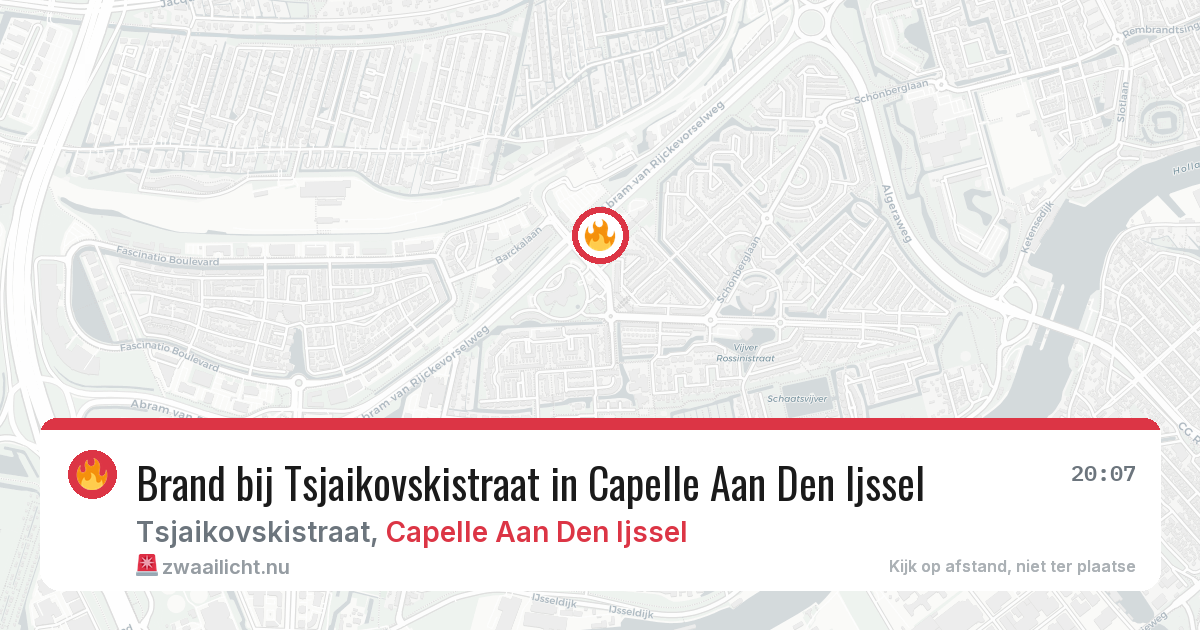 Brand bij Tsjaikovskistraat in Capelle Aan Den Ijssel — 7 mei 2026