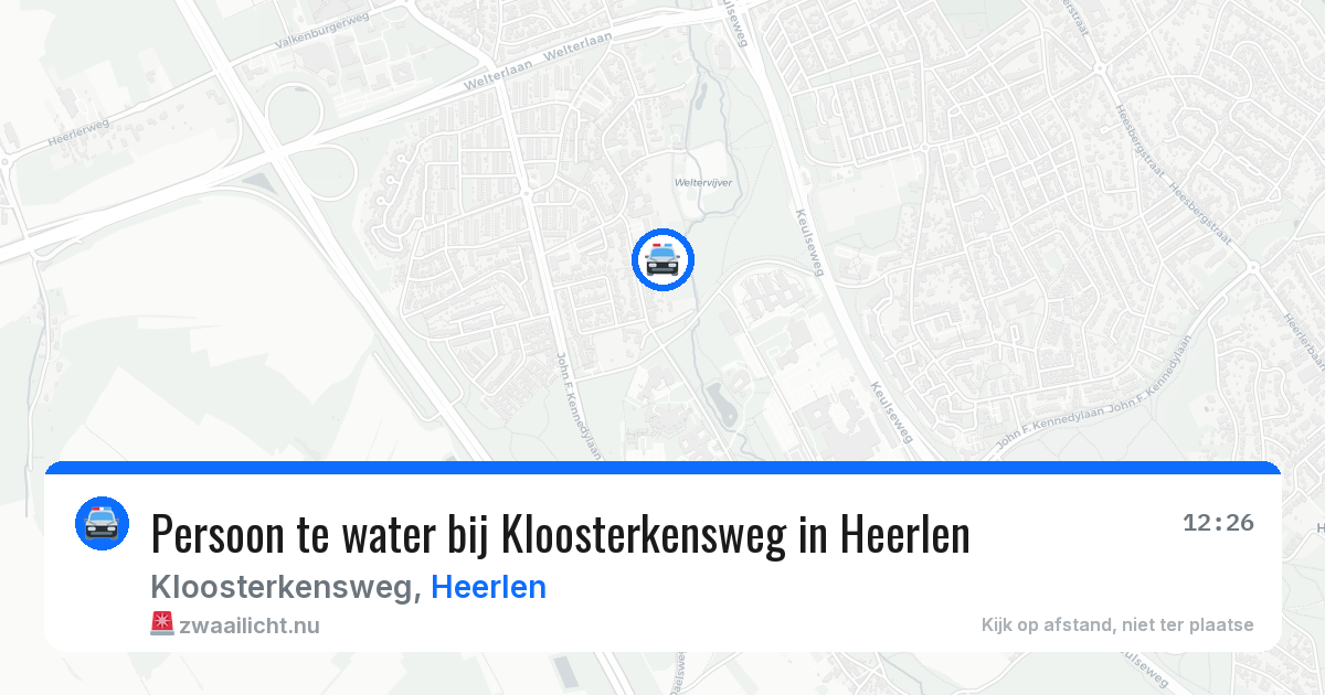 Persoon te water bij Kloosterkensweg in Heerlen — 18 apr 2026
