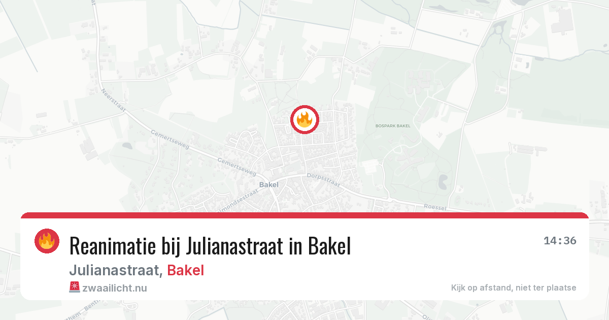 Reanimatie bij Julianastraat in Bakel — 17 jul 2026