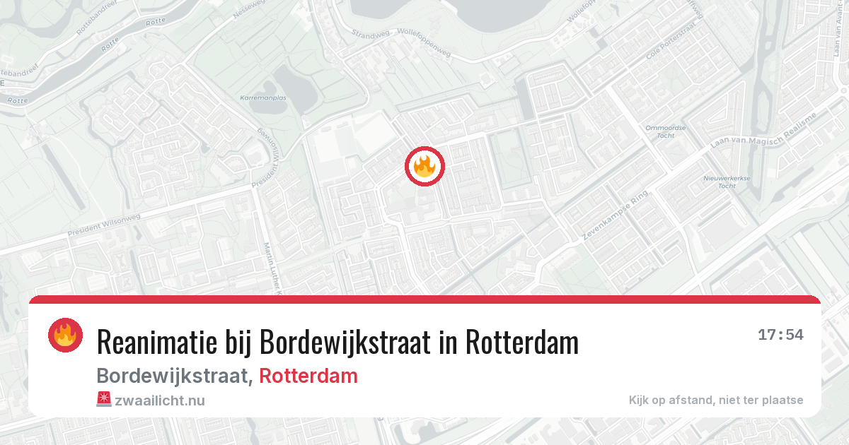 Reanimatie bij Bordewijkstraat in Rotterdam — 25 mrt 2026