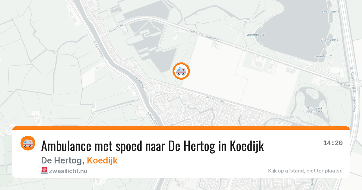 Ambulance met spoed naar De Hertog in Koedijk — 20 mrt 2026