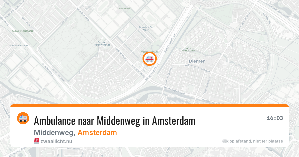 Ambulance naar Middenweg in Amsterdam — 13 mei 2026