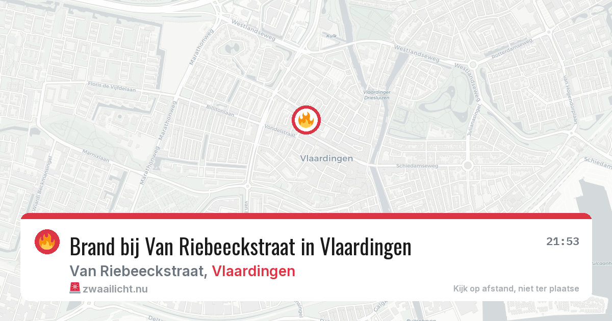 Brand bij Van Riebeeckstraat in Vlaardingen — 20 jul 2026
