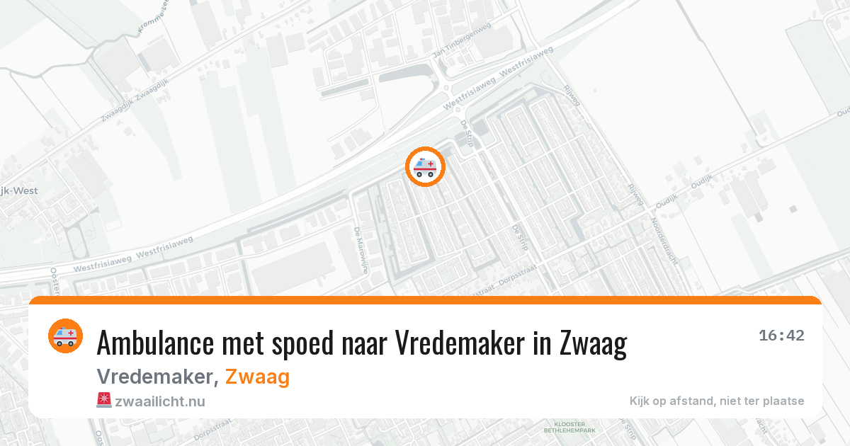 Ambulance met spoed naar Vredemaker in Zwaag — 24 jul 2026