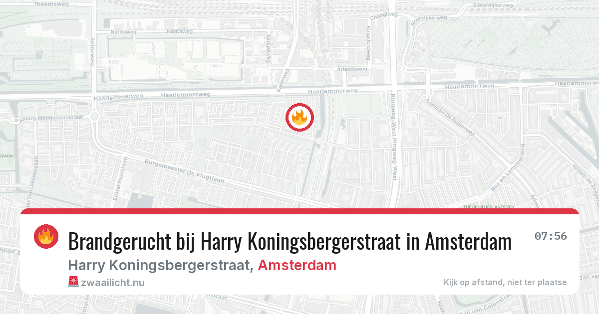 Brandgerucht bij Harry Koningsbergerstraat in Amsterdam — 18 jul 2026