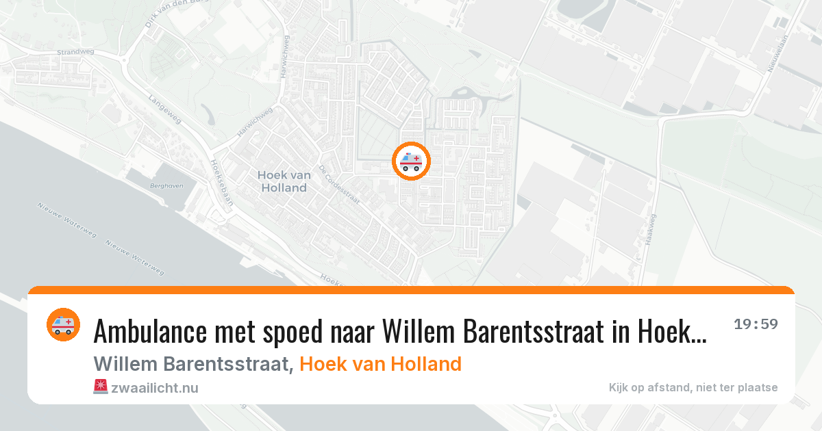 Ambulance met spoed naar Willem Barentsstraat in Hoek van Holland — 6 apr 2026