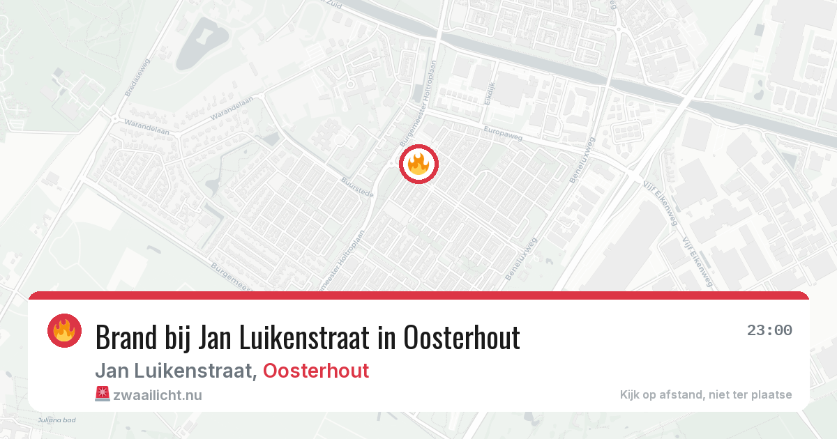 Brand bij Jan Luikenstraat in Oosterhout — 12 jul 2026