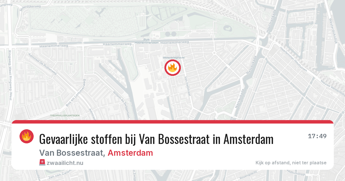 Gevaarlijke stoffen bij Van Bossestraat in Amsterdam — 10 jul 2026