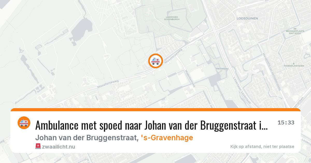 Ambulance met spoed naar Johan van der Bruggenstraat in 's-Gravenhage — 14 jul 2026