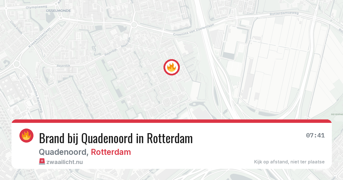 Brand bij Quadenoord in Rotterdam — 23 apr 2026