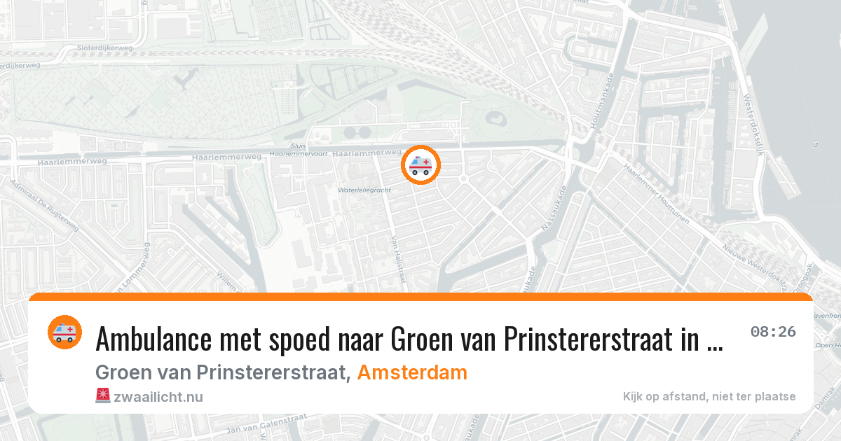 Ambulance met spoed naar Groen van Prinstererstraat in Amsterdam — 8 jul 2026