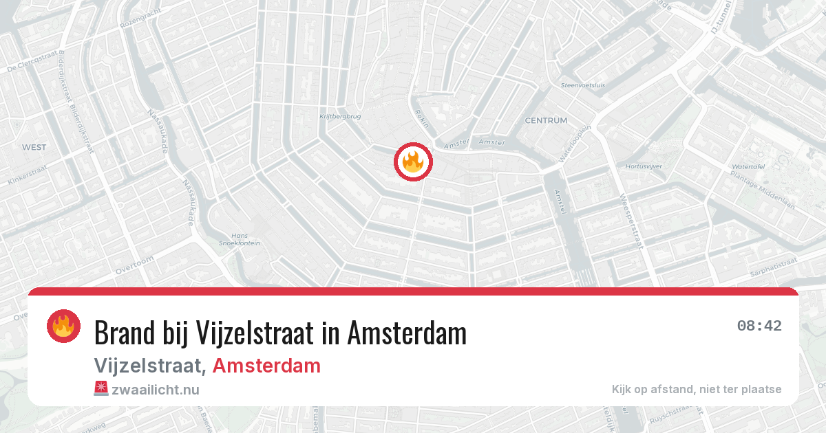Brand bij Vijzelstraat in Amsterdam — 26 mrt 2026