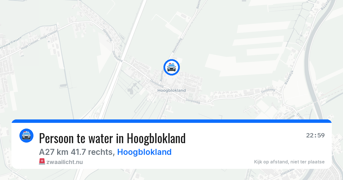 Persoon te water in Hoogblokland — 13 mrt 2026