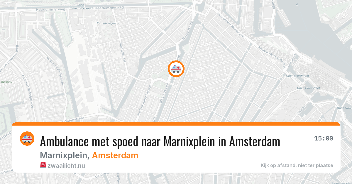 Ambulance met spoed naar Marnixplein in Amsterdam — 15 mei 2026