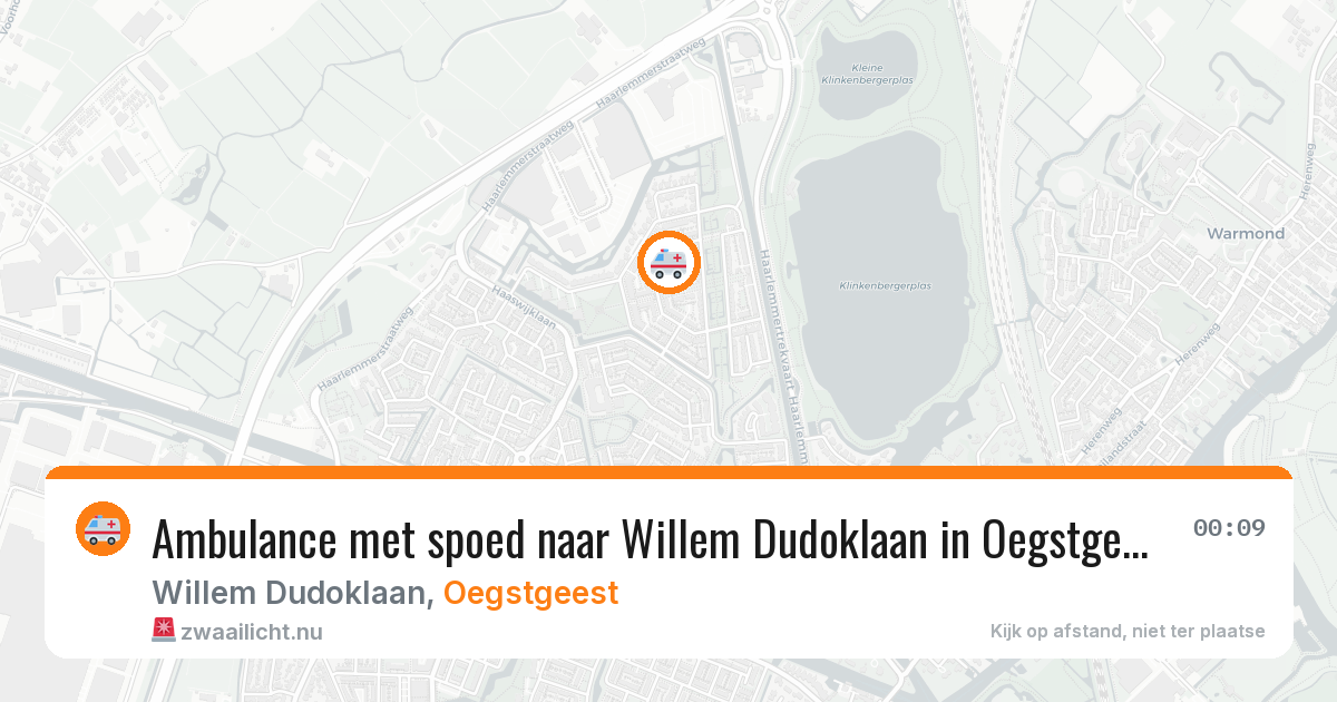 Ambulance met spoed naar Willem Dudoklaan in Oegstgeest — 9 jun 2026