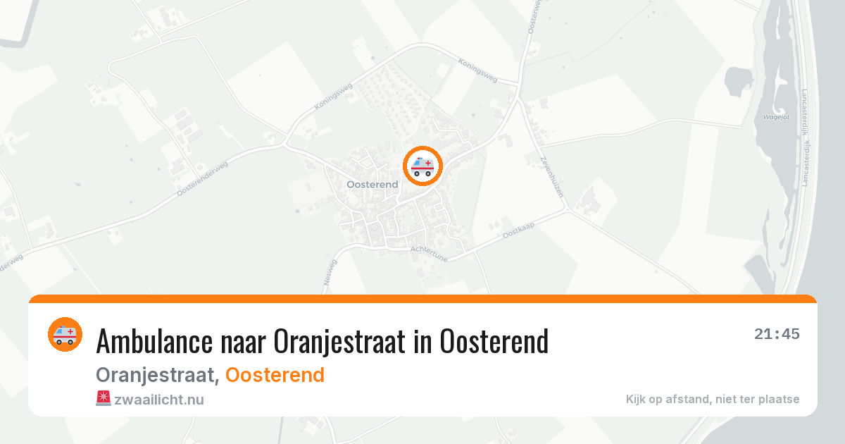 Ambulance naar Oranjestraat in Oosterend — 6 jun 2026