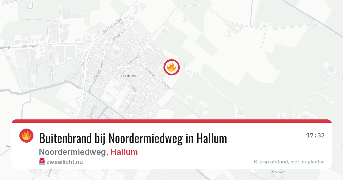 Buitenbrand bij Noordermiedweg in Hallum — 19 mrt 2026