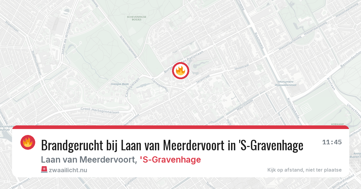 Brandgerucht bij Laan van Meerdervoort in 'S-Gravenhage — 16 feb 2026