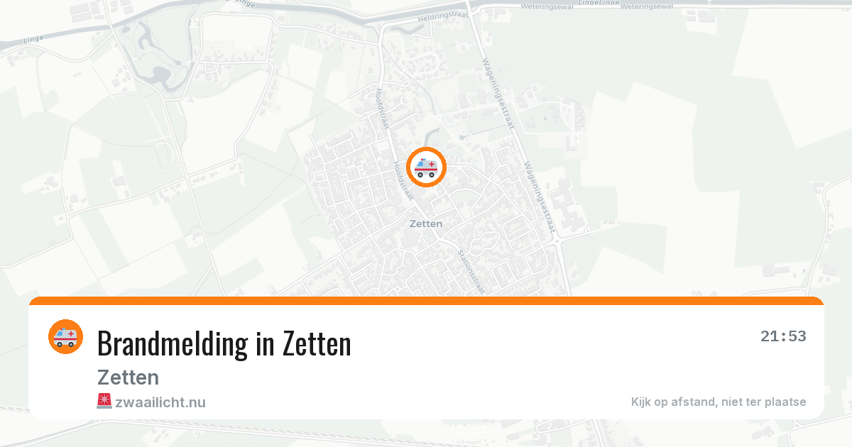 Brandmelding in Zetten — 17 mei 2026