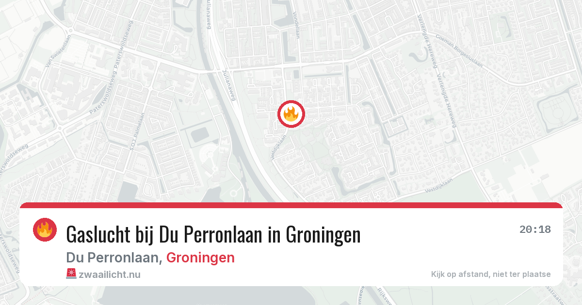 Gaslucht bij Du Perronlaan in Groningen — 1 apr 2026