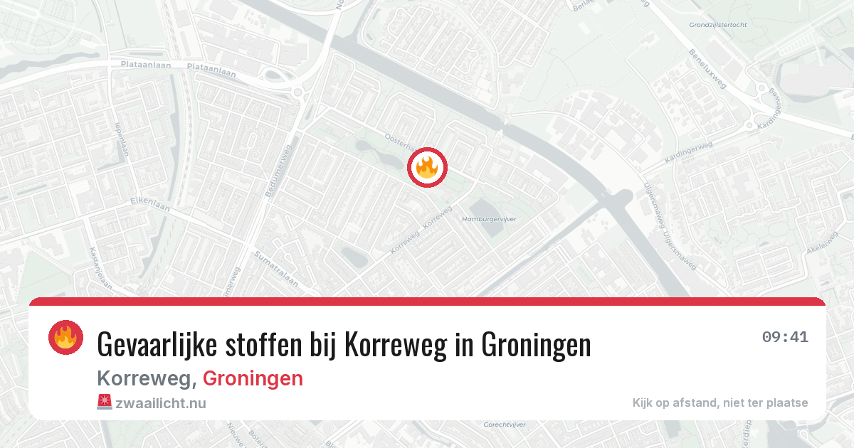 Gevaarlijke stoffen bij Korreweg in Groningen — 17 jul 2026