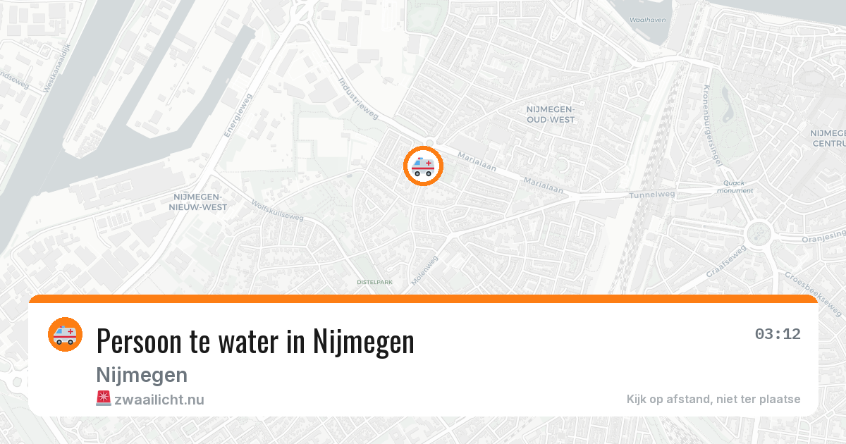 Persoon te water in Nijmegen — 25 jul 2026