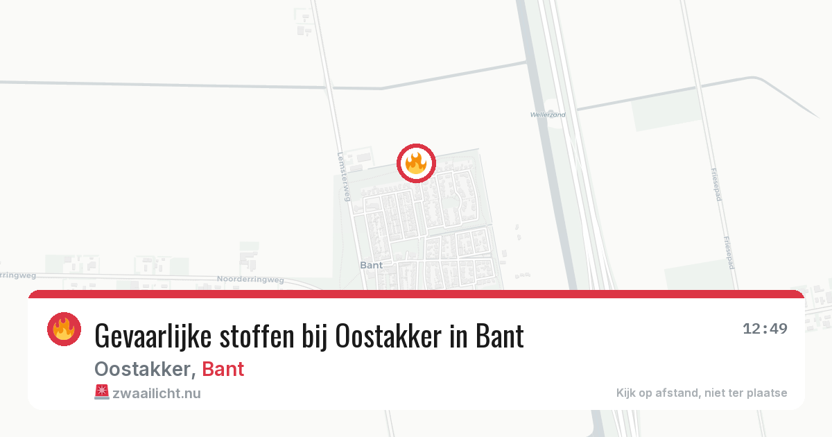 Gevaarlijke stoffen bij Oostakker in Bant — 13 apr 2026