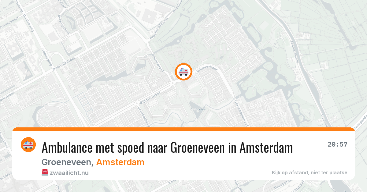 Ambulance met spoed naar Groeneveen in Amsterdam — 25 mei 2026