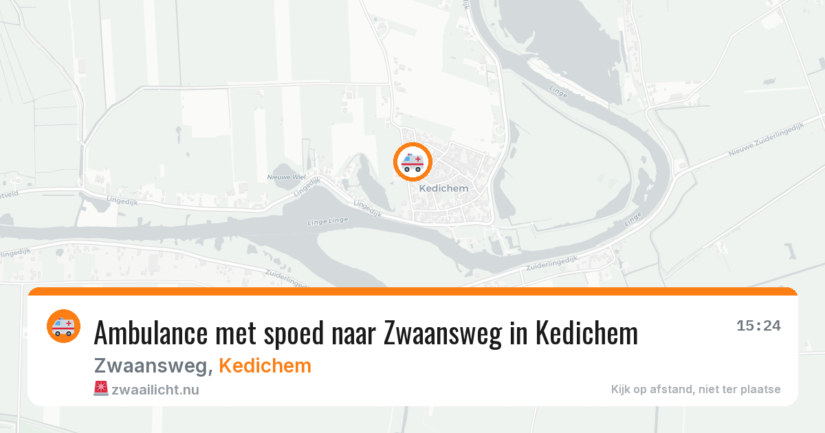 Ambulance met spoed naar Zwaansweg in Kedichem — 20 apr 2026