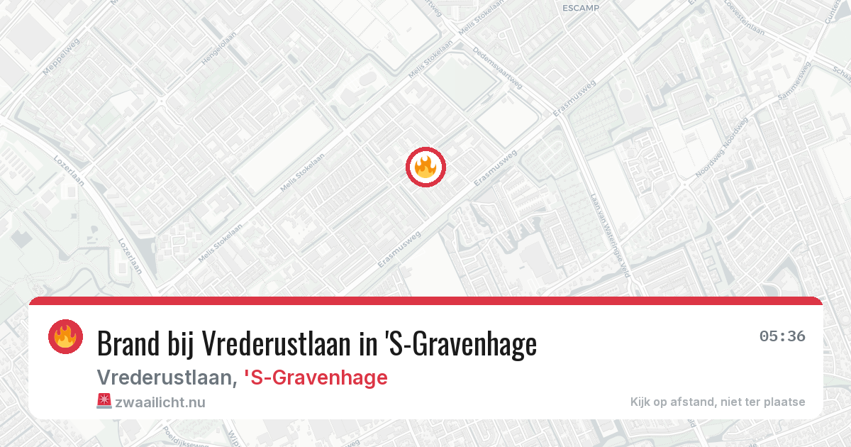 Brand bij Vrederustlaan in 'S-Gravenhage — 26 jul 2026