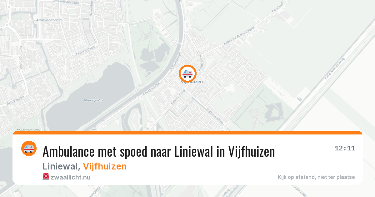 Ambulance met spoed naar Liniewal in Vijfhuizen — 13 jul 2026