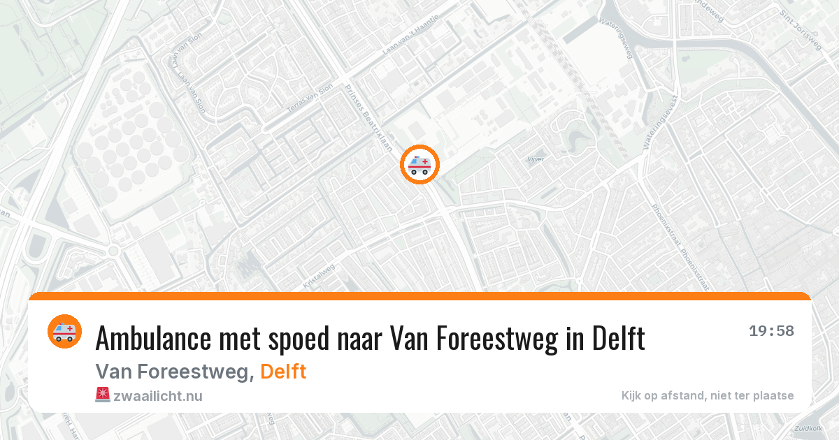 Ambulance met spoed naar Van Foreestweg in Delft — 10 mei 2026
