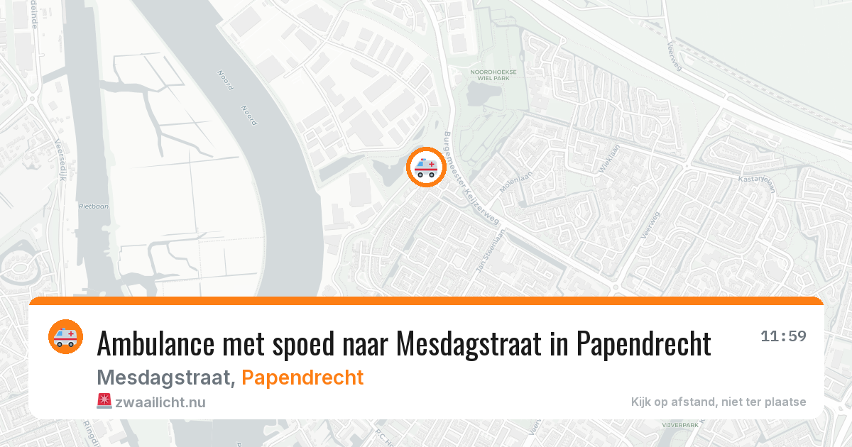 Ambulance met spoed naar Mesdagstraat in Papendrecht — 19 jul 2026