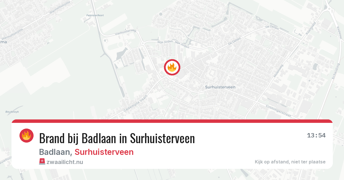 Brand bij Badlaan in Surhuisterveen — 4 mrt 2026