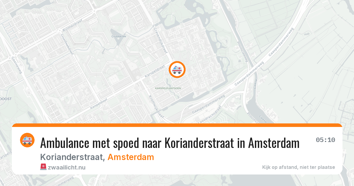 Ambulance met spoed naar Korianderstraat in Amsterdam — 21 jul 2026