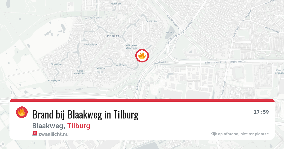 Brand bij Blaakweg in Tilburg — 22 mei 2026