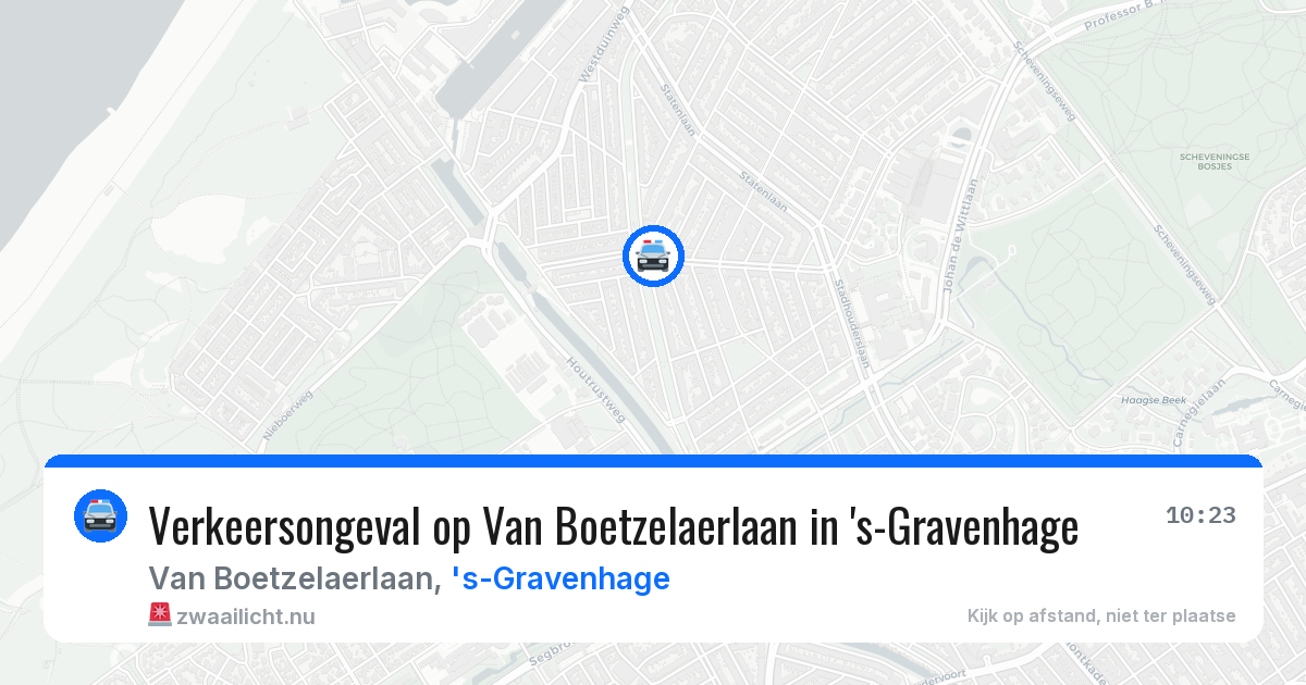Verkeersongeval op Van Boetzelaerlaan in 's-Gravenhage — 10 jul 2026