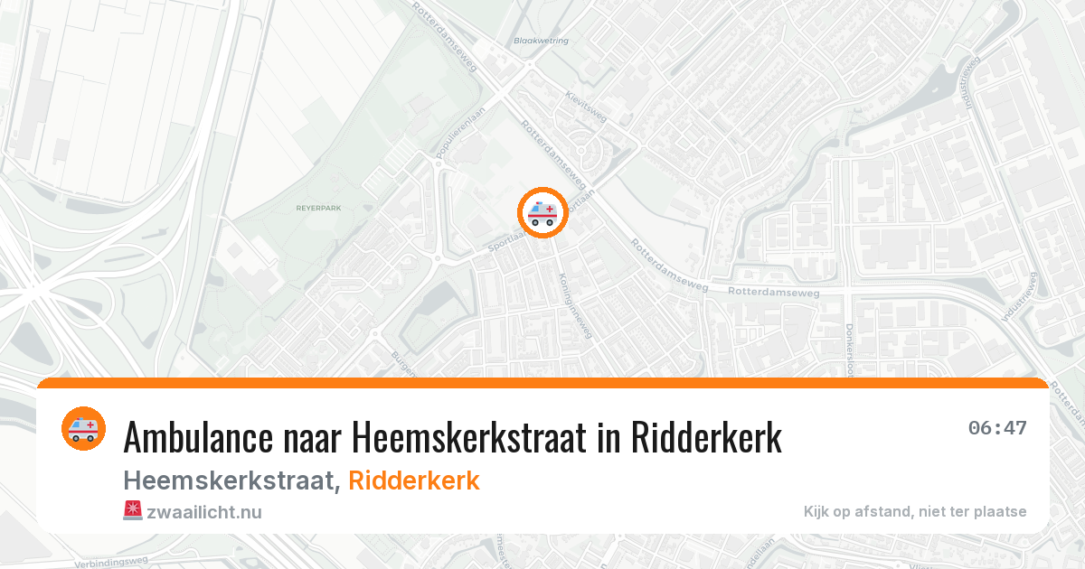 Ambulance naar Heemskerkstraat in Ridderkerk — 24 jul 2026