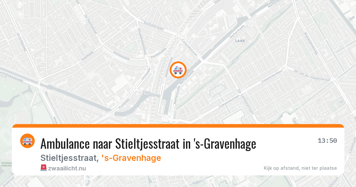 Ambulance naar Stieltjesstraat in 's-Gravenhage — 8 jun 2026