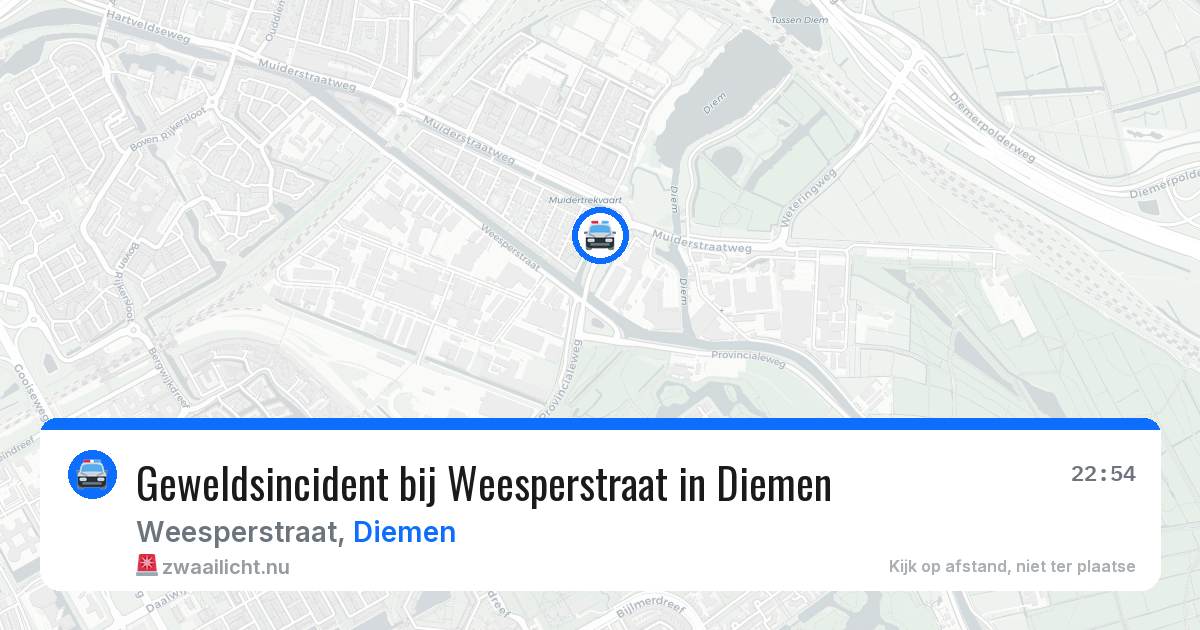 Geweldsincident bij Weesperstraat in Diemen — 16 jul 2026