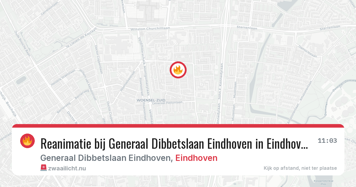 Reanimatie bij Generaal Dibbetslaan Eindhoven in Eindhoven — 14 jul 2026